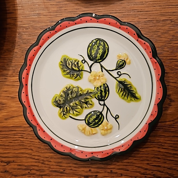 Small 4.5" Mini Plates Set "Watermellon" Dishwasher Safe Sushi Snack Tea Party - Picture 5 of 9
